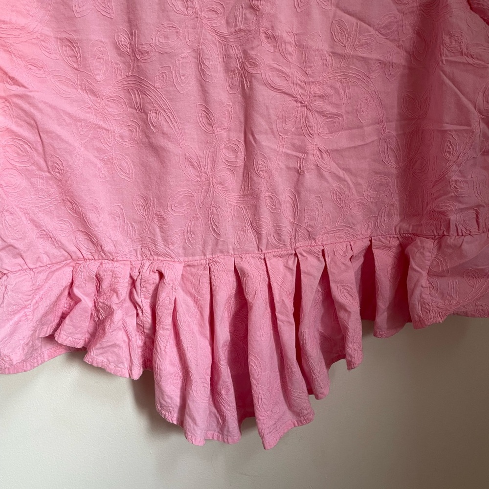 Pink Ruffled button down Shirt - Picture 4 of 5